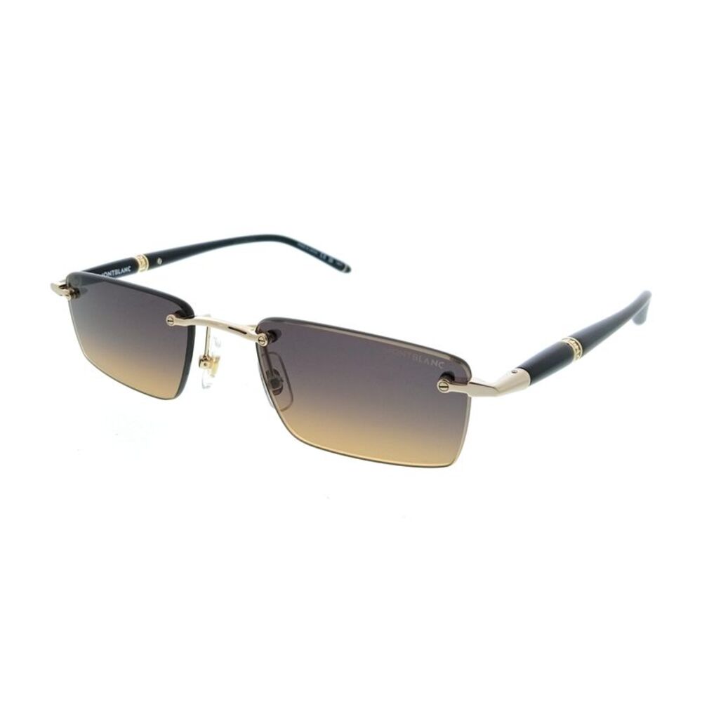 Montblanc MB0484S-002 Gold Orange Rimless Mens Sunglasses